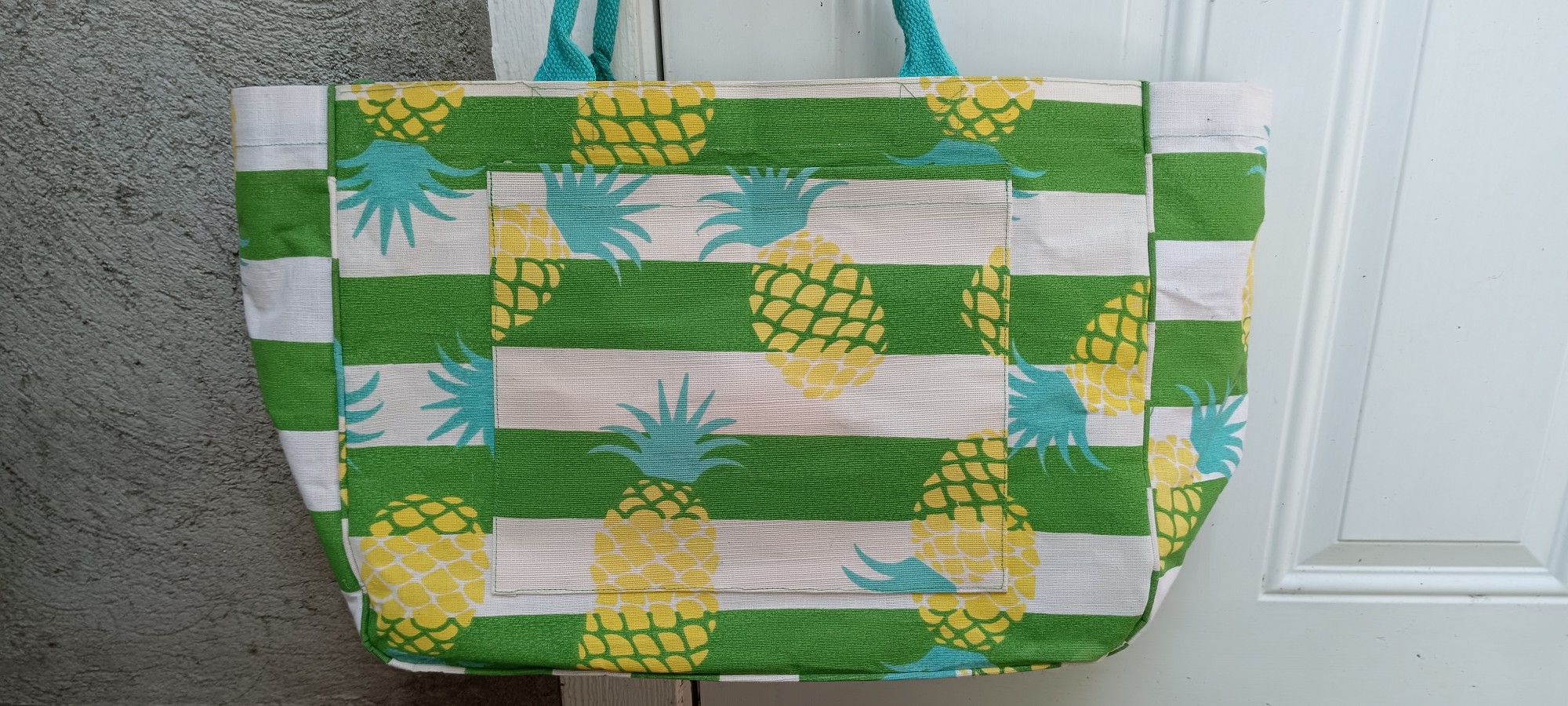 Pineapple Print Beach Bag