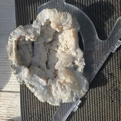 Crystal Geode With Salt And Pepper Botroidal Druzy