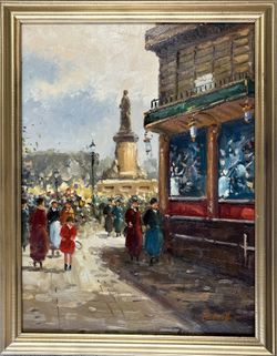 European Street Scene Oil Painting
