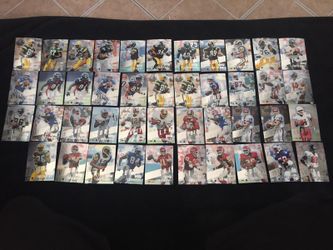 Holographic football card old players.