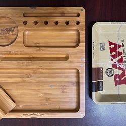 RAW Back Flip Bamboo Rolling Tray & RAW Classic Rolling Tray