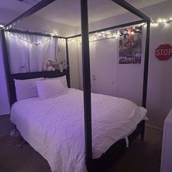 Black bed frame size full