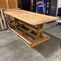 8 FT Teak Farmhouse Style Trestle Table