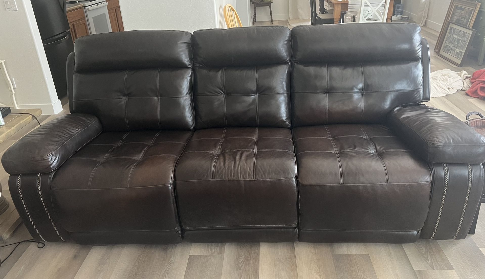 Brown Leather Couch & Loveseat