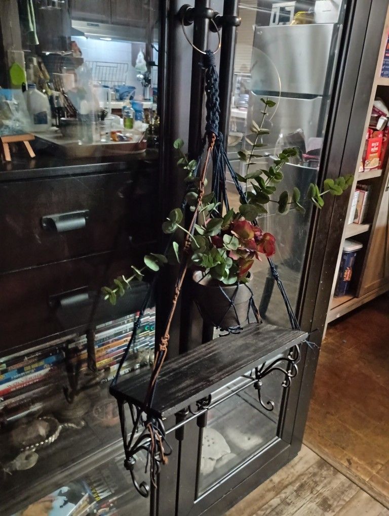 Macrame Hanging Plant And Shelf