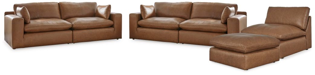 Emilia Caramel 3-Piece Sectional Sofa, 2-Piece Sectional Loveseat and Ottoman (Online Special Price)