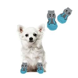 Dog Socks Nonskid, Size L, Maltese/Pug Size, 2 Pack (4 Pairs)