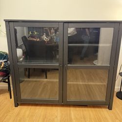 Black Glass Door Display Cabinet 