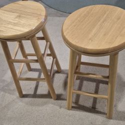Pair Of Winsome Wood Swivel Stools
