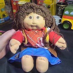Vtg 1982 Cabbage Patch Kid Cowgirl Rust Colored Hair Brown Eyes 5 Piece Outfit