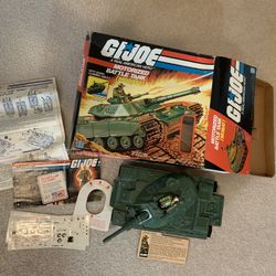 GI JOE MOTORIZED BATTLE TANK ( MOBAT) from 1982 with BOX & STEELER-COMPLETE SET TESTED & WORKING