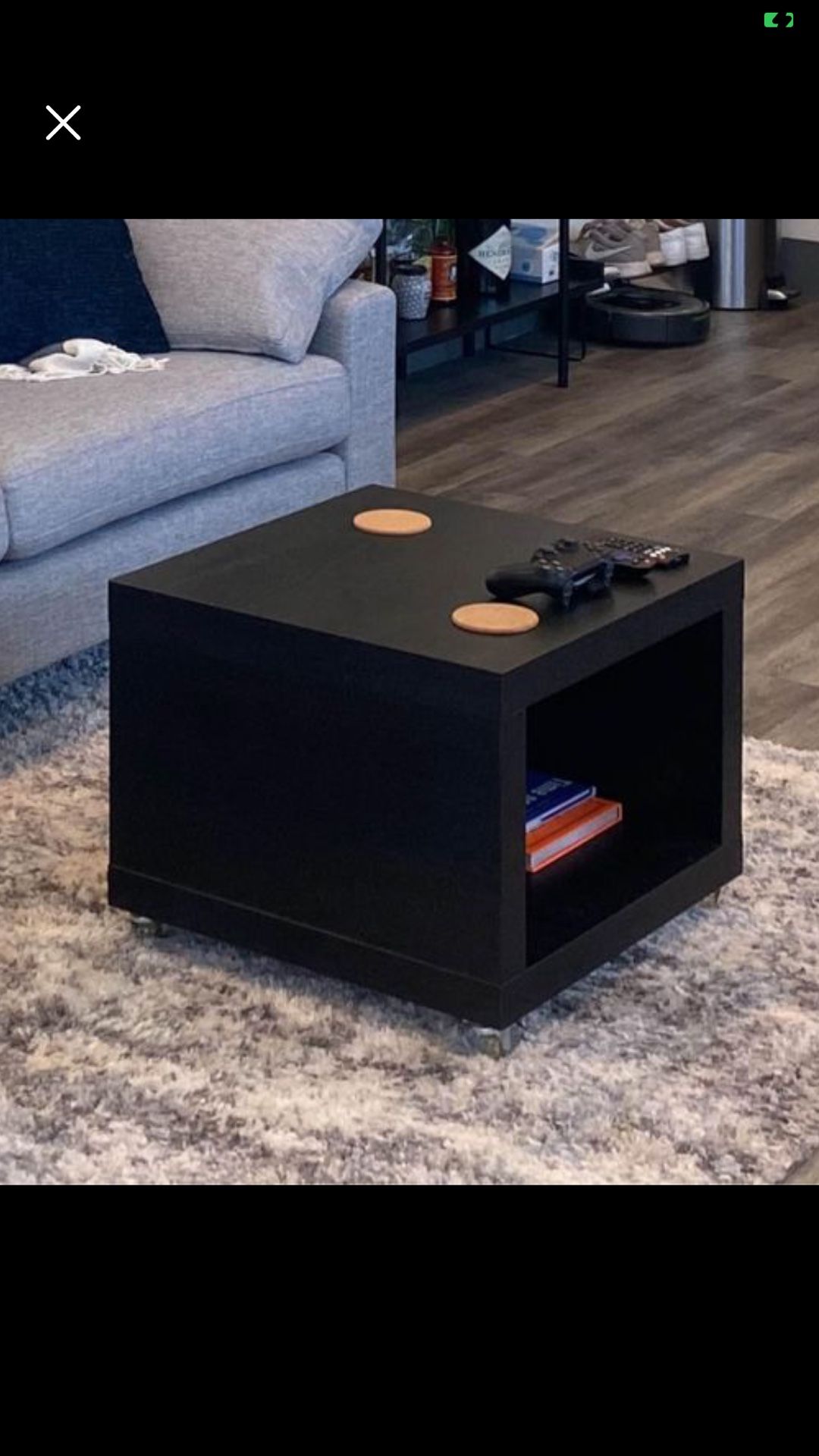 Black IKEA Table On Wheels