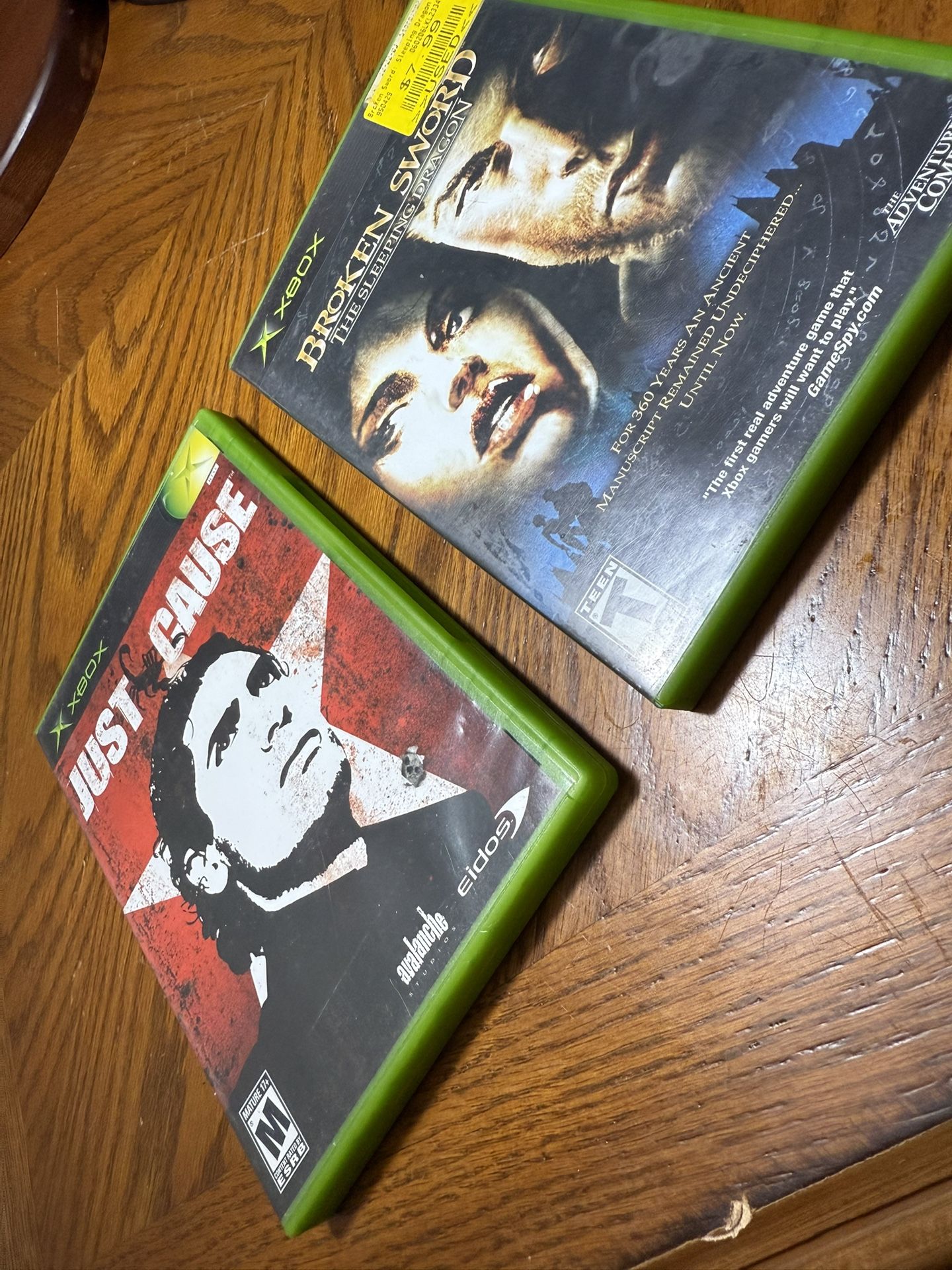 Xbox games Broken Sword The Sleeping Dragon and Just Cause
