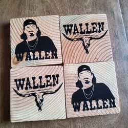 Morgan Wallen Handmade Wooden Coaster Set.  Can Make Custom. Make Perfect Gifts 