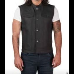 Mens heavy XL leather jacket with a concealed pocket for Conceal cary.