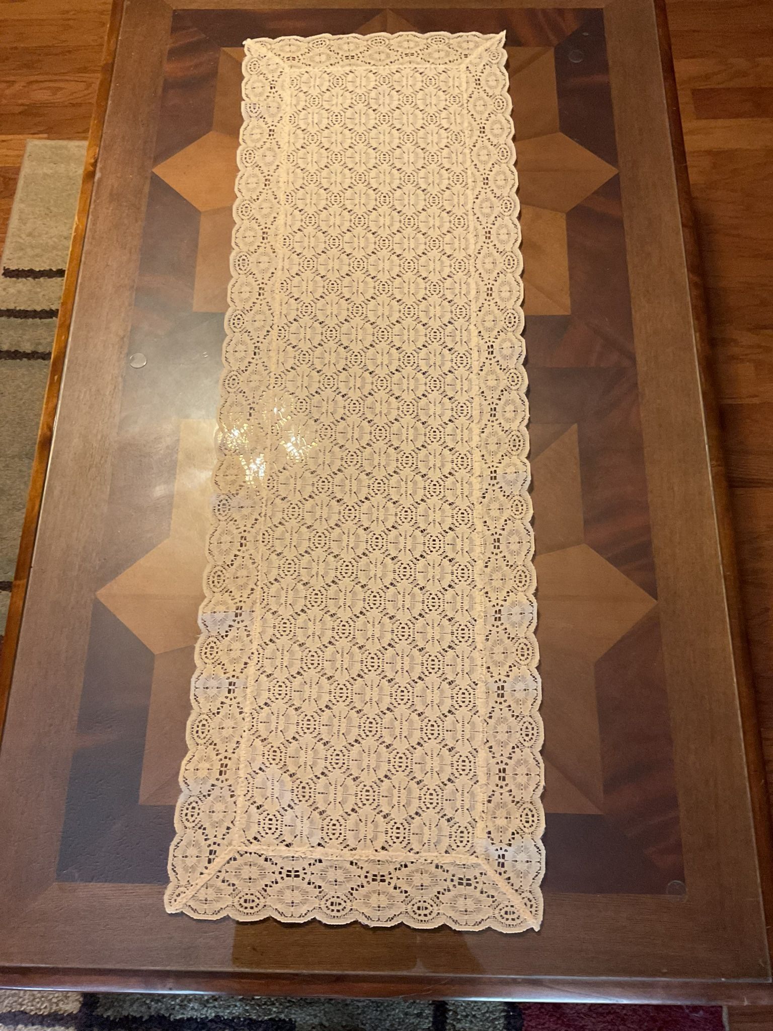 Vintage Lace Coffee Table Runner Very Nice.