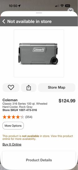 Coleman Classic 316 Series 100 qt. Wheeled Hard Cooler, Rock Gray
