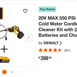 DeWalt hand held pressure washer