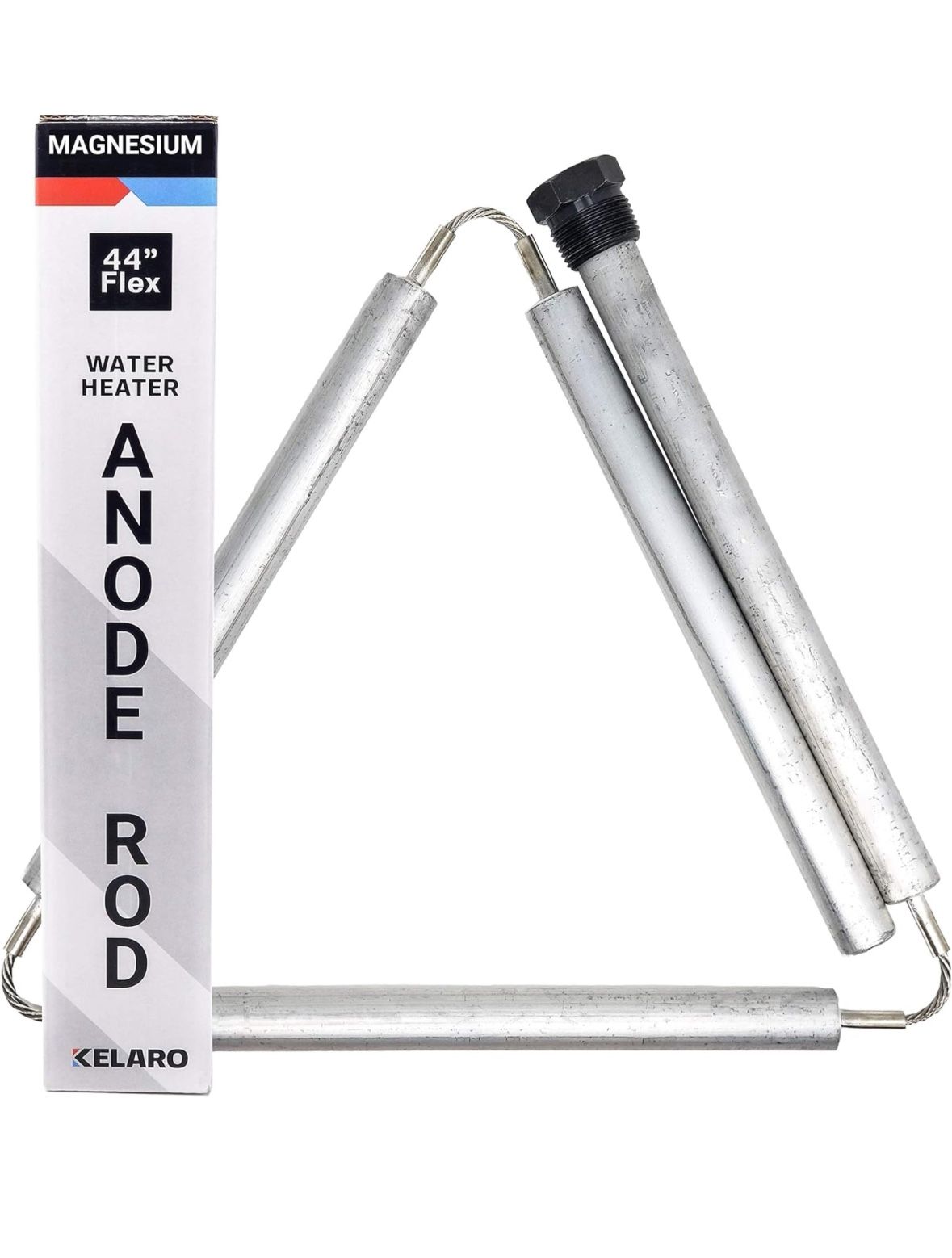 Magnesium Water Heater Anode Rod (44 inch Flexible) 3/4" NPT Thread for Rheem