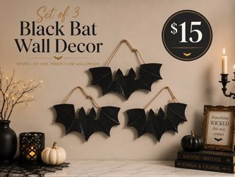 Black Bat Wall Decor Set of 3