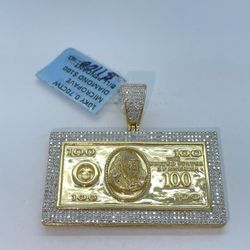 Pendant Diamond Gold Money 10K