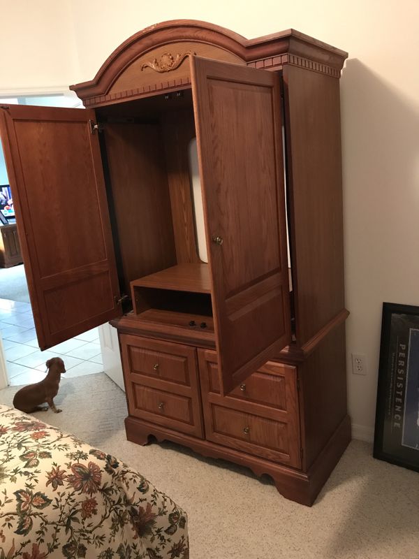 TV Armoire wood cabinet. large 7 ft tall for Sale in ...