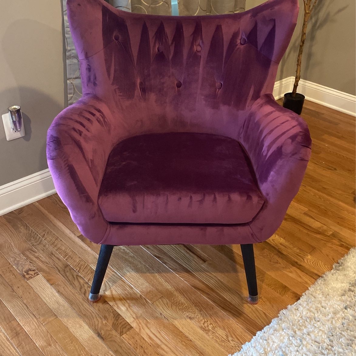 Purple Wing Chairs For Sale - Danney Velvet Wingback Chair