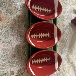 Glass Condiment Serving Tray Super Bowl 