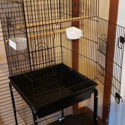 Bird Cage with Stand Used Like NEW 