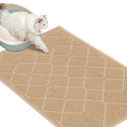 Litter Trapping Mat with Waterproof and Non-Slip Backing, Keep Floors Clean, Soft on Kitty Paws