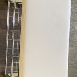 Modern Metal Bench with Storage Rack – Great Condition