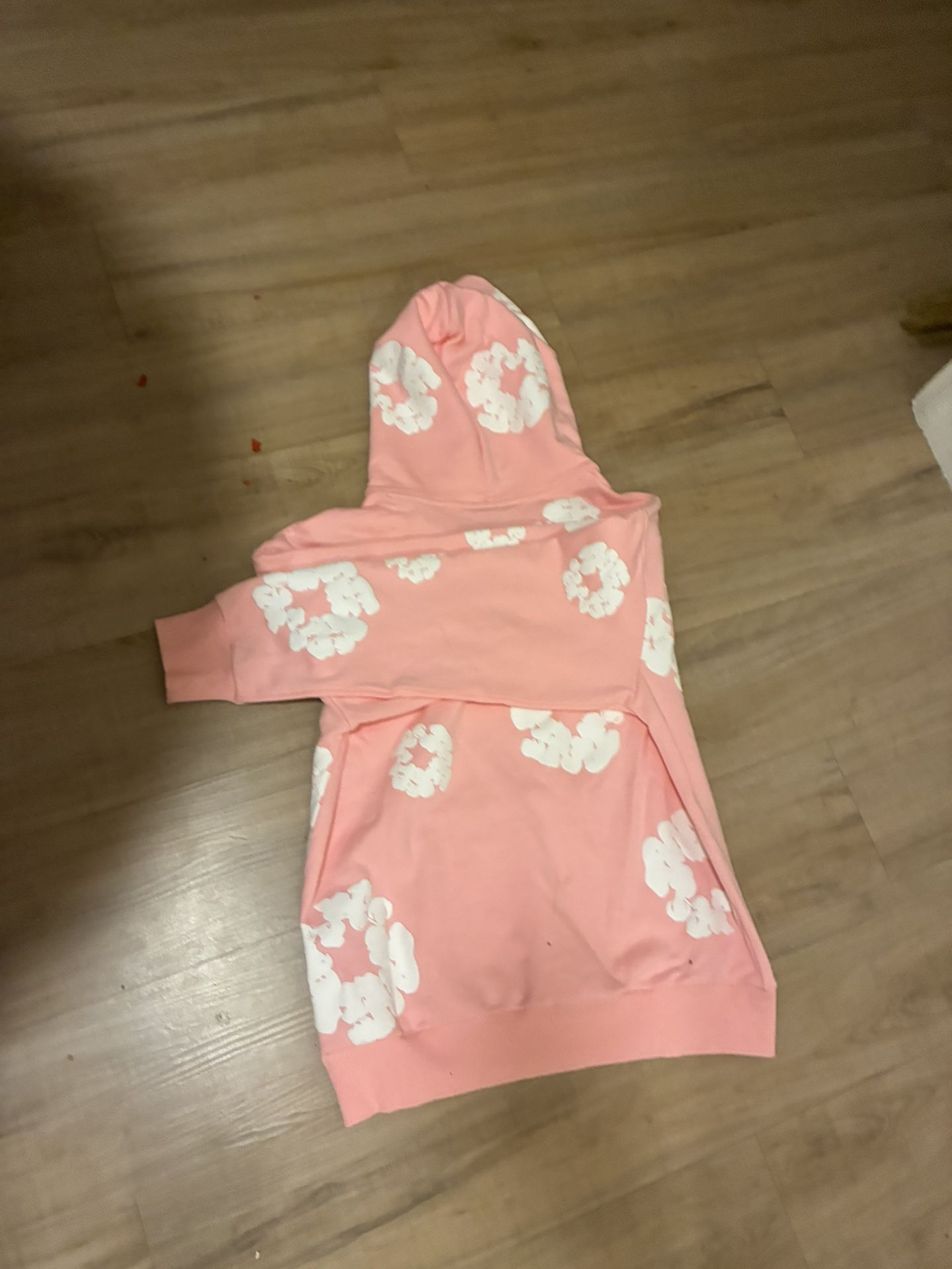 PINK DENIM TEARES HOODIE