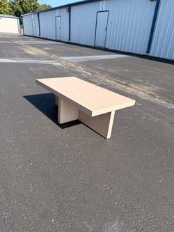 Light Wood Coffee Table with Panel Base