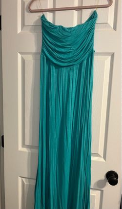 Teal Strapless Maxi Dress