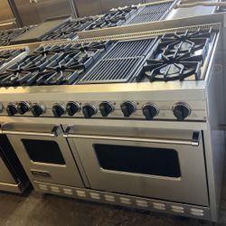 Viking 48”Wide Dual Fuel Range Stove Stainless Steel 