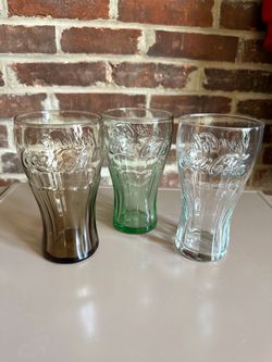 Vintage Coca Cola Colored Glasses Libbey 