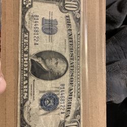 $10 1934 A Silver Certificate (vf) Blue Seal Rare Note 