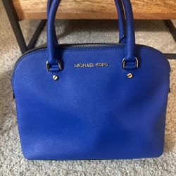 Michael Kors leather satchel Michael Kors Cindy medium dome Bag Purse. Royal Blue. 