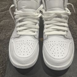 Men’s Jordan 1 Mid All White Size 8.5