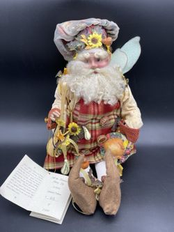 Vtg Mark Roberts Fairy Santa Chef Doll Figurine Christmas 20" Harvest Fairy LG
