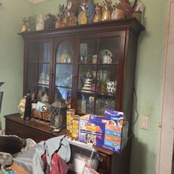 Vintage China Cabinet W Hutch