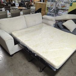 QUEEN SLEEPER SOFA AVAILABLE IN GRAY OR BEIGE COLOR