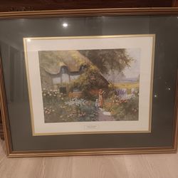 Framed Print Of "Tending The Garden" By Arthur S. Wilkinson