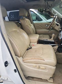 2017 Infiniti QX80 Front Leather Seats - Tan w/ DVD Headrests