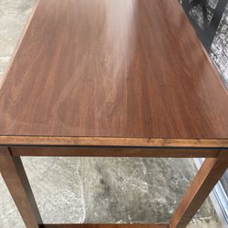 Solid Teak Wood Table With Wheels Like New 