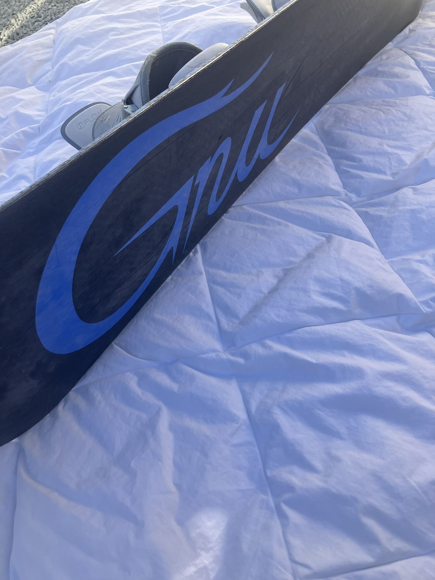 Gnu 153 cm Snowboard And Bindings