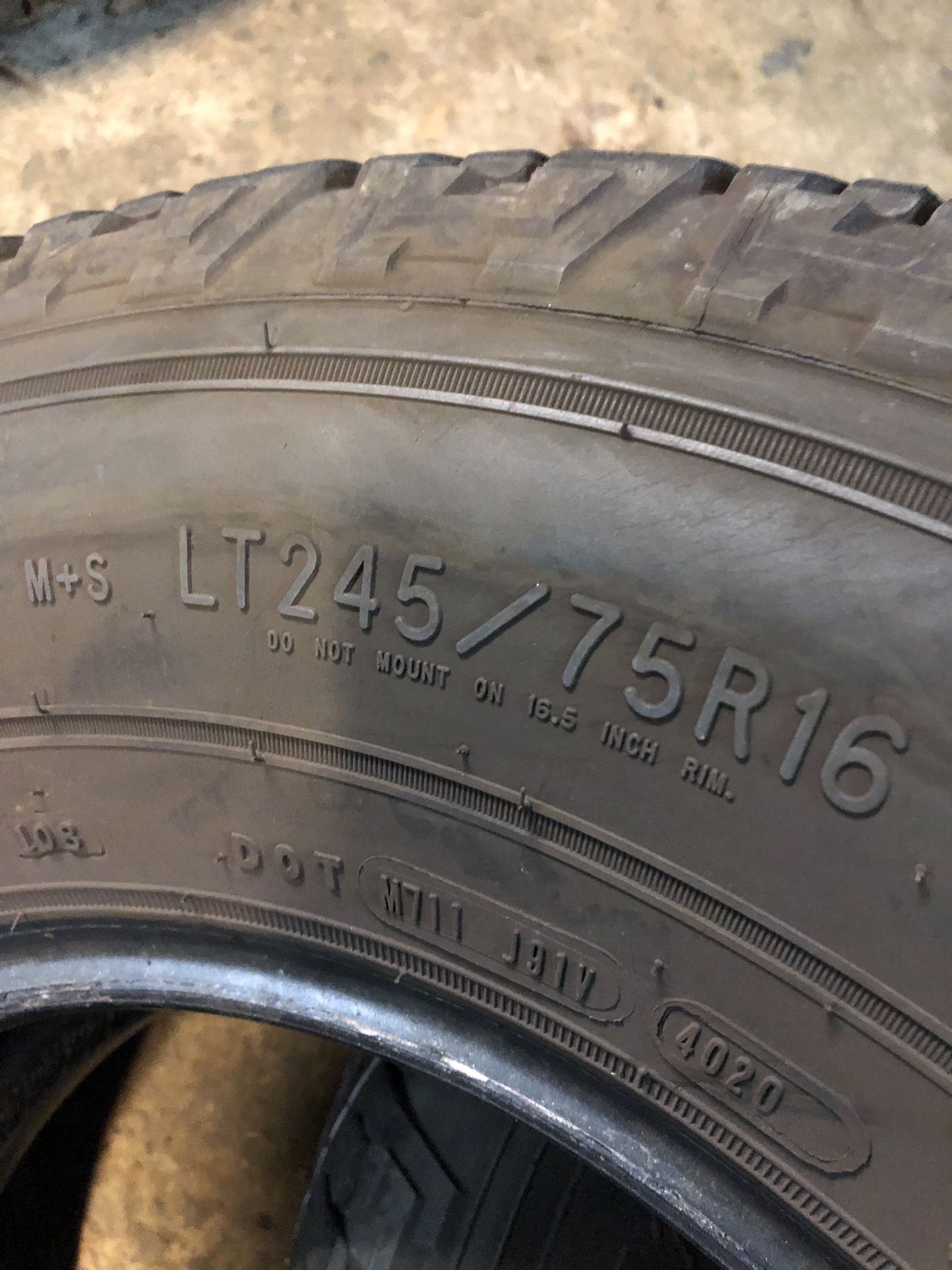 Pair Tires LT 245 75 16