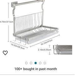Over Sink Dish Drainer With Utensil Holder