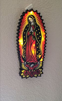 Necklace and light box combo of our lady Guadalupe