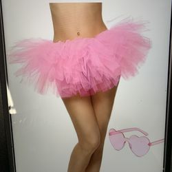 Tutus for Women Tutu Skirt 5 Layered Tutus Tulle Ballet Tutu Skirts for Women & Girls Party Dance Dress, with Sunglasses@M2